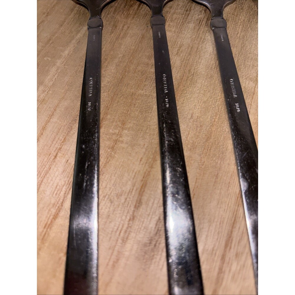 Oneida Chefs Table Stainless Flatware Place Spoons Dinner Set Of 6 18/0 - Picture 5 of 5